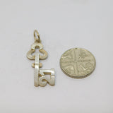 Sterling Silver "21" Key Charm Pendant Vintage c1970