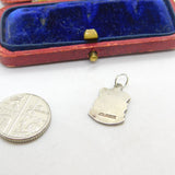 Sterling Silver and Enamel Scarborough Shield Charm Pendant Vintage c1970