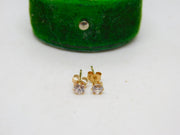 9ct Yellow Gold Paste Set Stud Earrings Vintage c1970