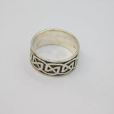 Sterling Silver Celtic Pattern Wedding Band Ring Vintage c1970 Size O