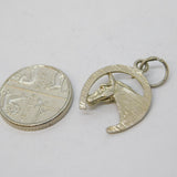 Sterling Silver Lucky Horseshoe Charm Pendant Vintage c1970
