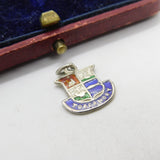 Sterling Silver and Enamel Tobermory Travel Shield Charm Pendant Vintage c1970