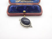 Sterling Silver and Black Onyx Gemstone Charm Pendant Vintage c1970