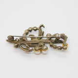 Sterling Silver Art Deco Marcasite & Pearl Floral Brooch Pin Antique c1930