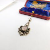 Sterling Silver Hazy Moonstone Drop Charm Pendant Vintage c1970