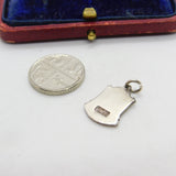 Sterling Silver and Enamel Sagittarius Shield Charm Pendant Vintage c1970