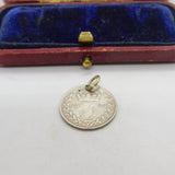 Sterling Silver Queen Victoria Authentic ThreepenceCharm Pendant 1889