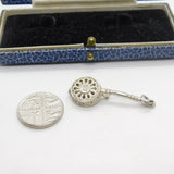 Sterling Silver Coal in the Saucepan Opening Charm Pendant Vintage c1970