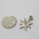 Sterling Silver Edelweiss Flower Charm Pendant Vintage c1970