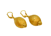 Pair of Gold On Sterling Silver Italian Leverback Drop Earrings Vintage c1980
