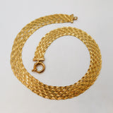 Italian Gold On Sterling Silver Flat Braided Collar Necklace Contemporary c2000