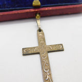Sterling Silver Swirl Patterned Crucifix Charm Pendant Vintage c1970