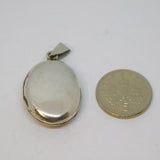 Sterling Silver Patterned Locket Charm Pendant Vintage c1970