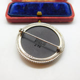 Sterling Silver & Wedgewood Jasperware Classical Brooch Vintage 1973 London
