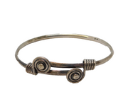 Studio Style Sterling Silver Button Pattern Bangle Bracelet Vintage c1960s