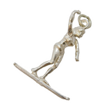Sterling Silver Waterskiing Charm Pendant Vintage c1970s