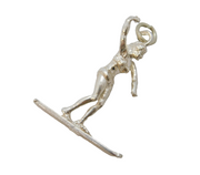 Sterling Silver Waterskiing Charm Pendant Vintage c1970s