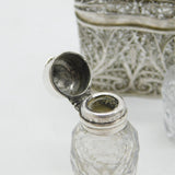 George III Filigree Sterling Silver Double-Scent Bottle Box Antique c1780s