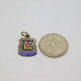 Sterling Silver Wookey Hole Enamel Shield Souvenir Charm Pendant Vintage c1970s