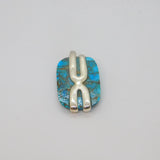 Mexican Sterling Silver Natural Turquoise Studio Pendant Modern c1990s
