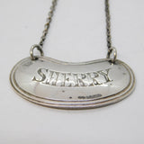 Edwardian Sterling Silver Sherry Decanter Label Antique 1908 Sheffield