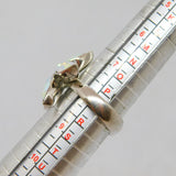 Mexican 950 Silver Rainbow Crystal Flower Statement Ring Modern c1990 Size Q