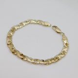 Sterling Silver Mexican Infinity Pattern Linked Bracelet Contemporary c2000