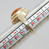 Sterling Silver Cabochon Goldstone Dress Band Ring Vintage c1970 Size N 1/2