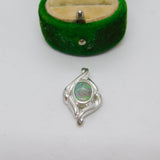 Sterling Silver Opal Drop Charm Pendant Vintage c1970