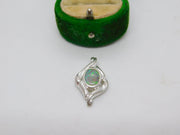 Sterling Silver Opal Drop Charm Pendant Vintage c1970