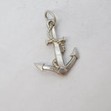 Sterling Silver Maritime Anchor Charm Pendant Vintage c1970
