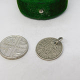 Sterling Silver George V Threepence Coin Charm Pendant Antique 1933