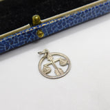 Sterling Silver Libra Scales of Justice Charm Pendant Vintage c1970