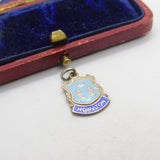 Sterling Silver and Coloured Enamel Travel Shield Honiton Charm Vintage c1970