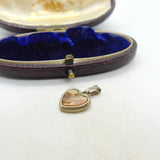 Sterling Silver and Abalone Love Heart Charm Pendant Vintage c1970