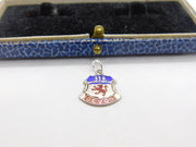 Sterling Silver & Enamel Devon Crest Shield Charm Pendant Vintage c1970