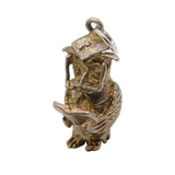 Sterling Silver Wise Owl Charm Pendant Vintage c1970s