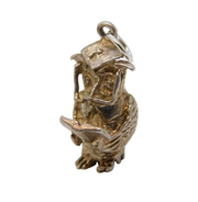 Sterling Silver Wise Owl Charm Pendant Vintage c1970s