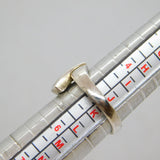 Sterling Silver Mother Of Pearl Zigzag Dress Band Ring Modern c1990 Size J 1/2