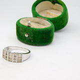 Sterling Silver Spinel Set Art Deco Style Ring Vintage c1970 Size P 1/2
