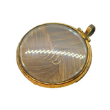 Victorian Gold Plated Hair Set Mourning Locket Pendant Antique c1880s