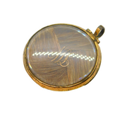 Victorian Gold Plated Hair Set Mourning Locket Pendant Antique c1880s