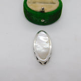 Sterling Silver Mother of Pearl Drop Charm Pendant Vintage c1970