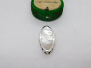 Sterling Silver Mother of Pearl Drop Charm Pendant Vintage c1970