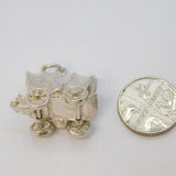 Sterling Silver Wagon Cart Charm Pendant Vintage c1970