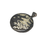 Japanese Sterling Silver & Niello Enamel Souvenir Locket Vintage c1950
