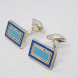 Links of London Sterling Silver & Enamel Pair of Cufflinks Vintage c2010s