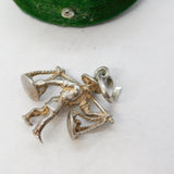 Sterling Silver Farmer with Baskets Charm Pendant Vintage c1970