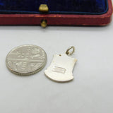 Sterling Silver and Enamel Travel Shield 'Canterbury' Charm Vintage c1970