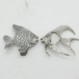 Cast .800 Grade Silver Artistic Fish Figurine Ornaments Vintage c1970s